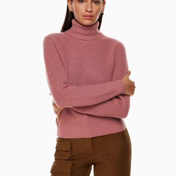 Aritzia Wilfred Free Laurel 100% Wool Turtleneck | Size M Birch - Picture 1 of 12